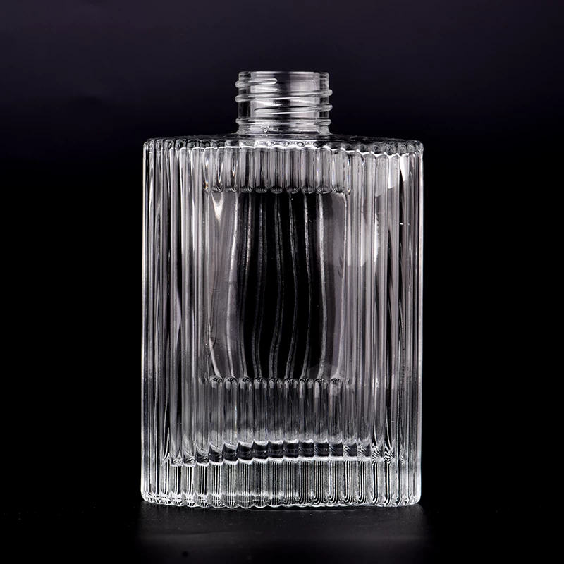 200ml cylinder glass perfume bottle with stripe pattern