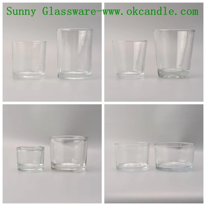 Stock clear plain glass candle holders