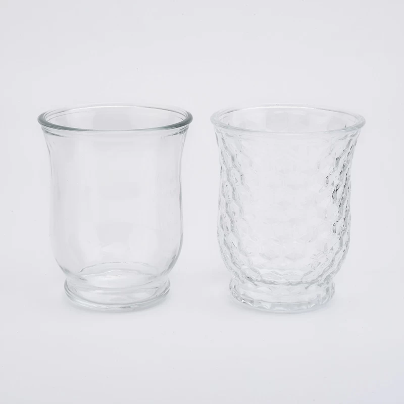 clear glass candle jars