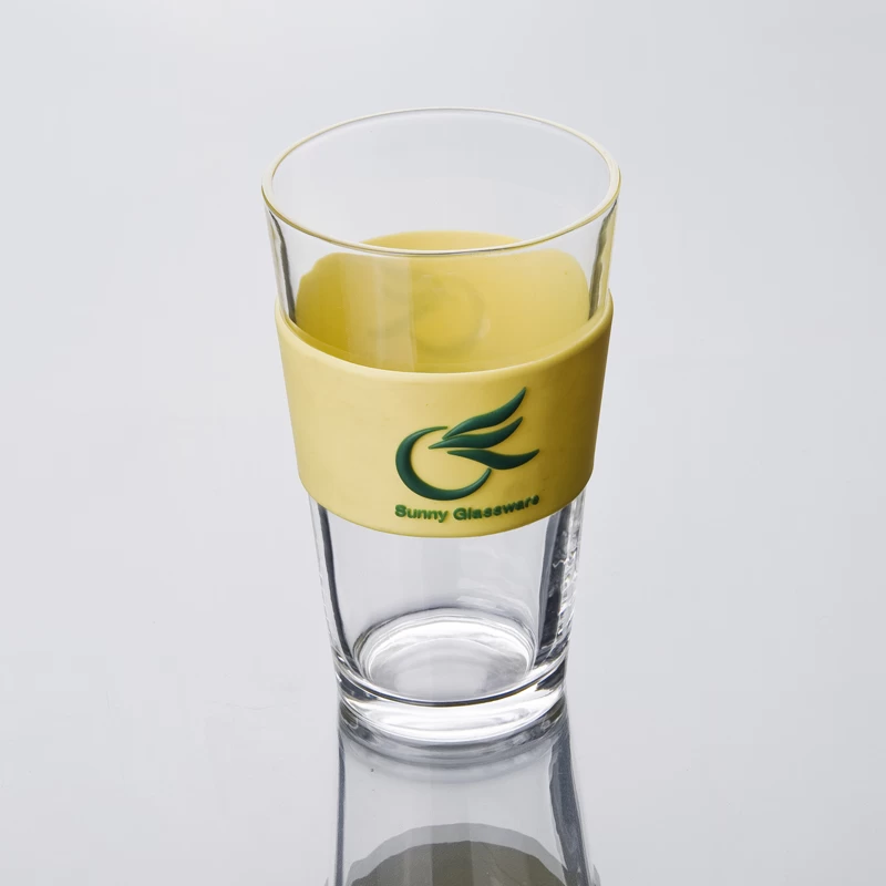 Yellow Blue color 474ml glass highball cup