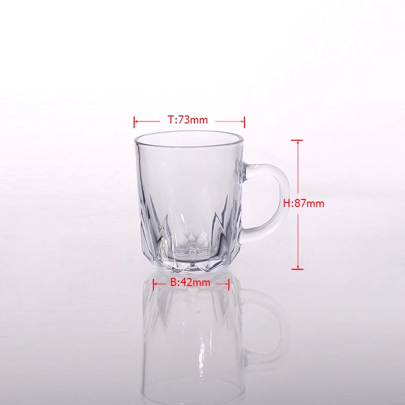 9oz clear pattern glass coffee cup