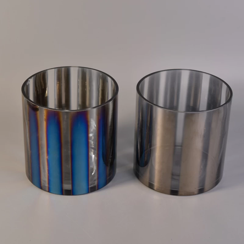 shiny color glass candle containers