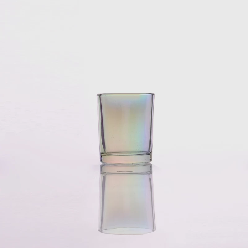 glass candle holder with  ion plating