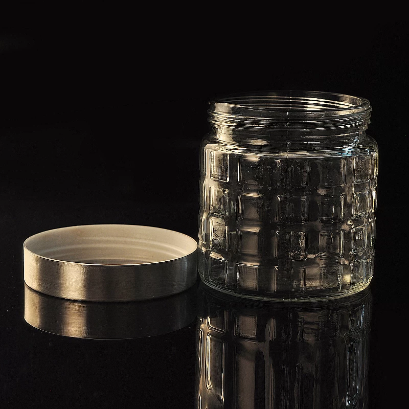 Diamond pattern straight candle jar