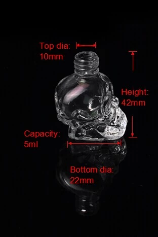 Skull head glass perfume bottle