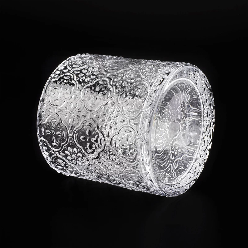 embossed glass candle holders