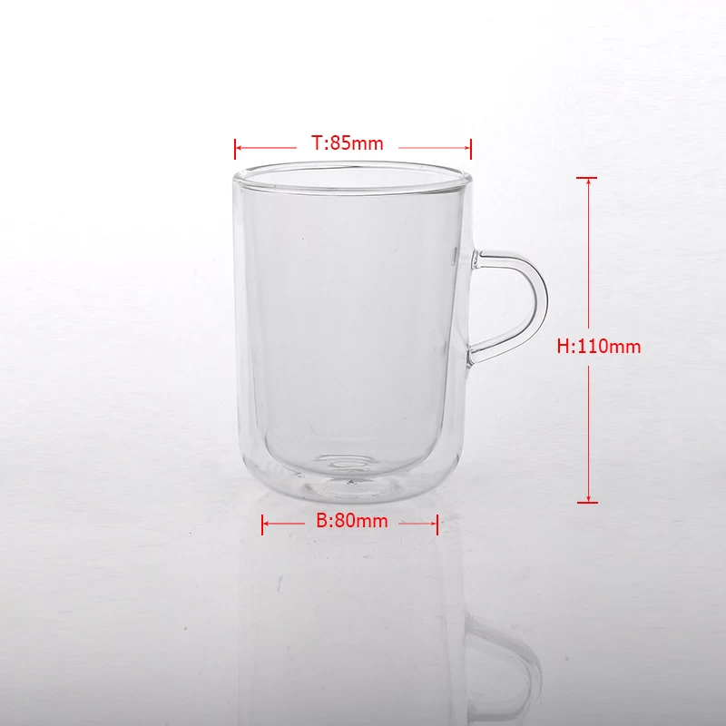 clear tumbler glass borosilicate double wall cup