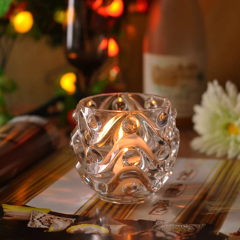 Elegant votive glass candle holder for home decoration