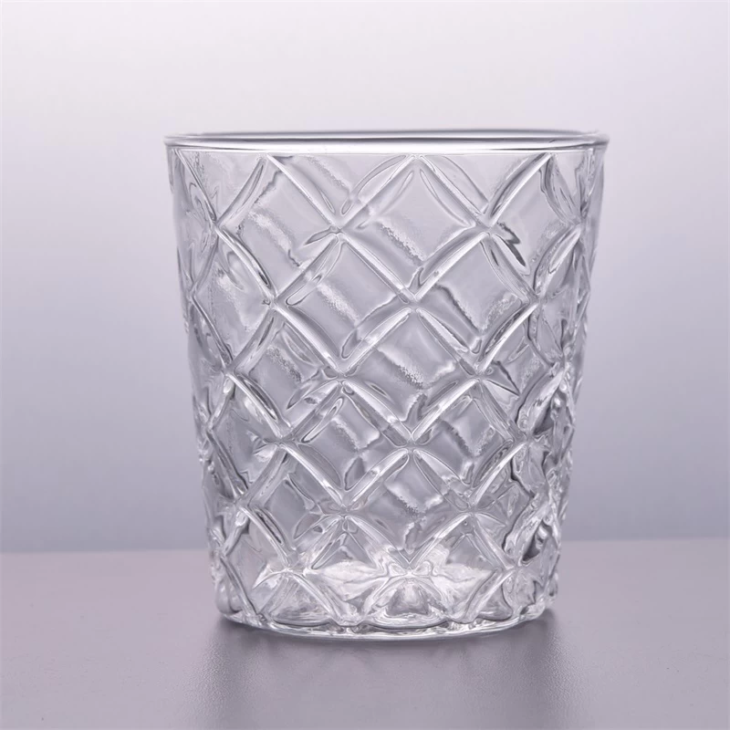 diamond pattern clear glass candle holders wholesaler