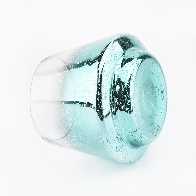 light blue mercury glass candle jar