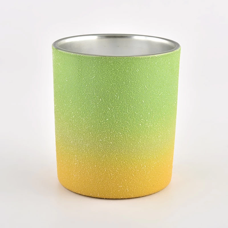 metallic color glass candle jars