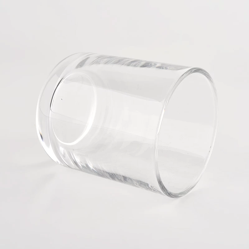 Custom Logo round clear glass candle jar candle container