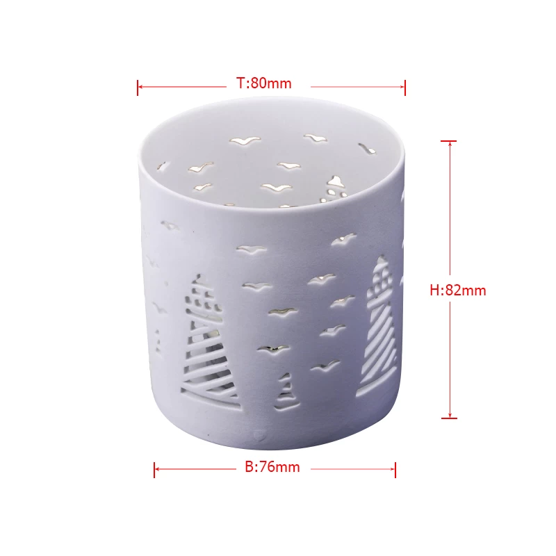 High white glass candle cup