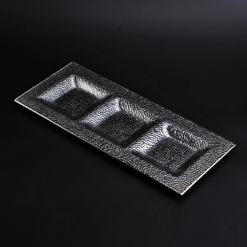 Big Stone Pattern Sushi  Glass Plate