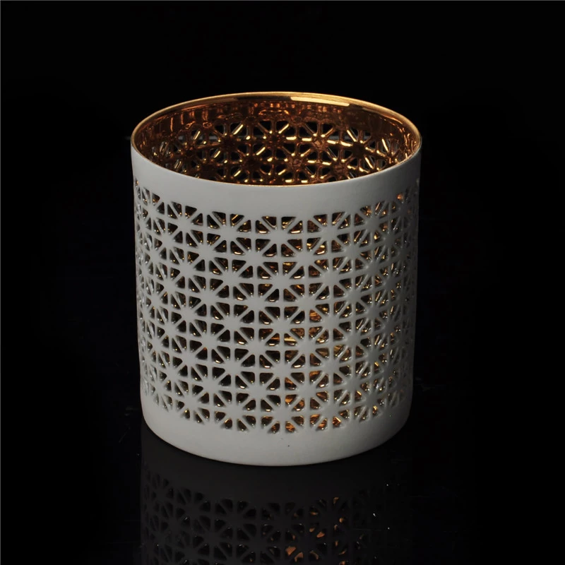 Hot sale Customized Colored Hollow Ceramic Candle Jar