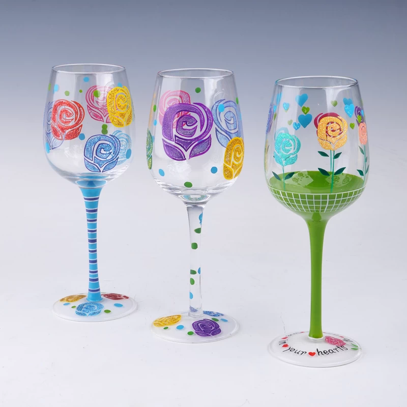 Hand painting Glass Wine Stemware Export
