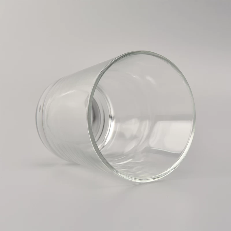 8 oz V shaped transparent glass candle jar