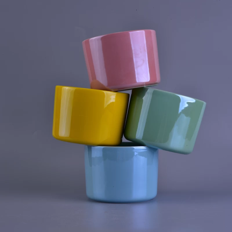 Beautiful color pearl glaze ceramic candle jars