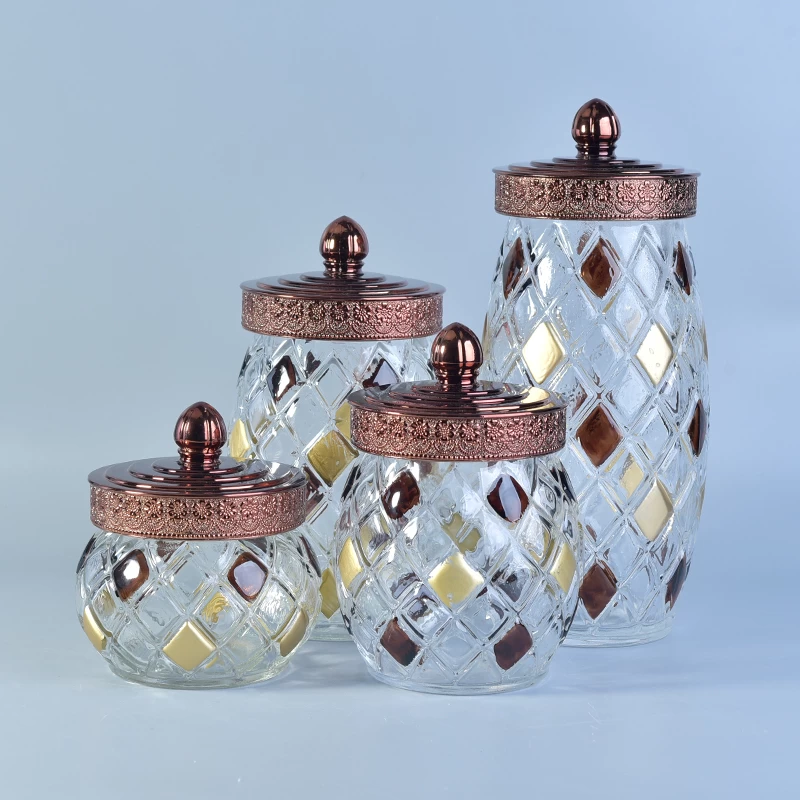 Wholesale brown glass jars with lid