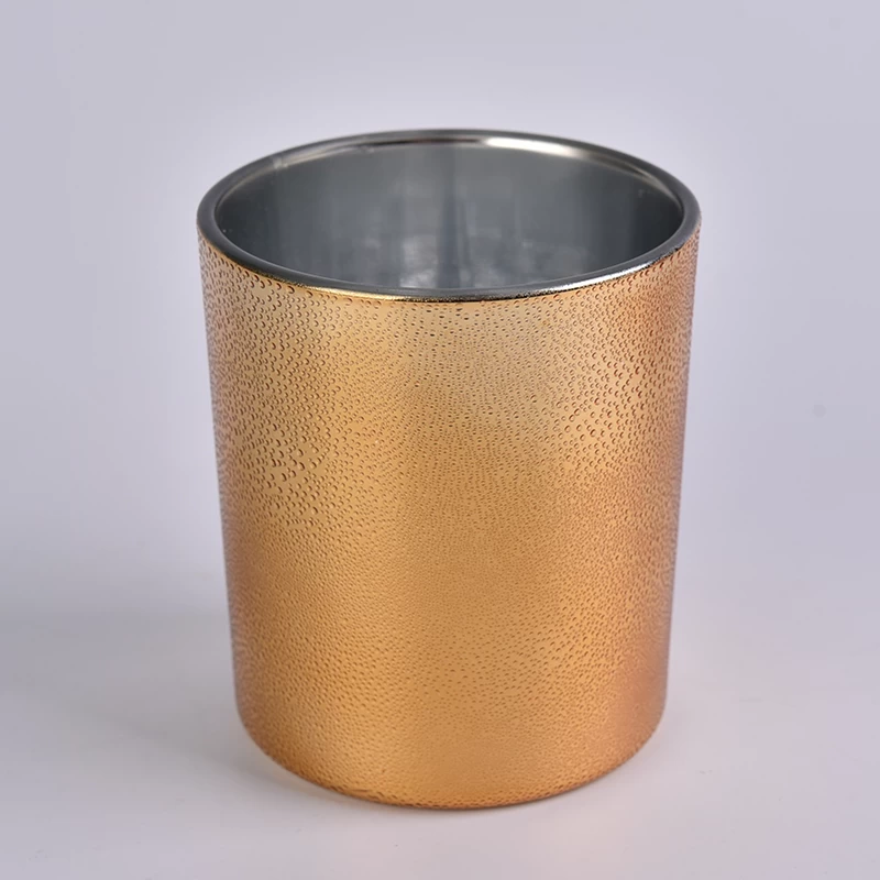 Unique 10oz luxury gold,silver,copper glass candle jars with water drop