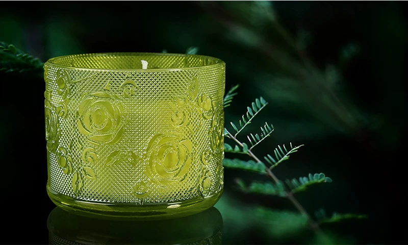 19oz 20oz rose design unique glass candle jars wholesale