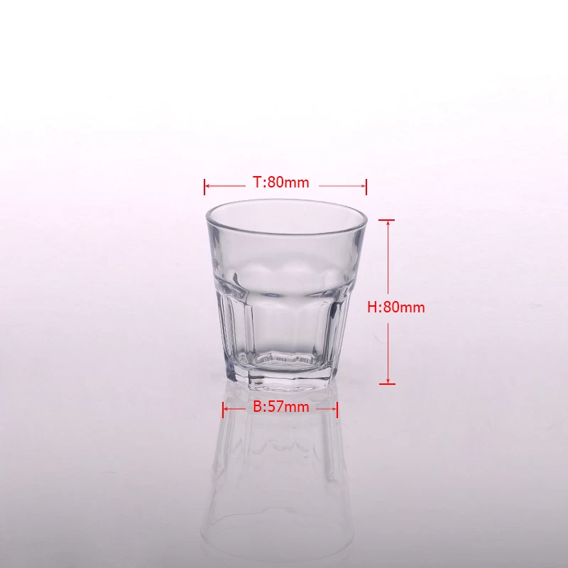 High white clear glass whisky water cup