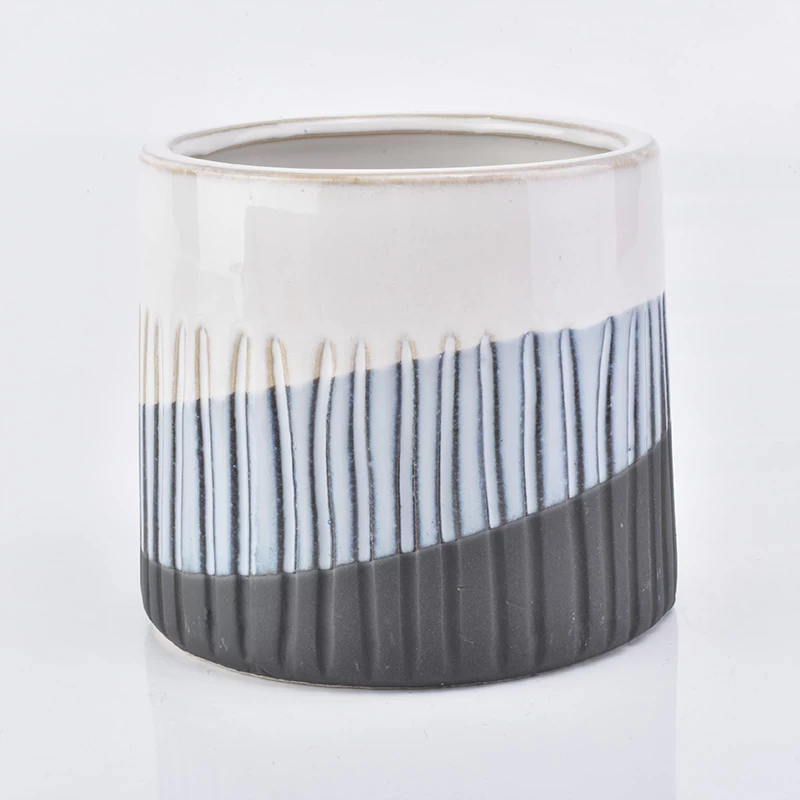 multi color glazed ceramic candle jar 500ml  
