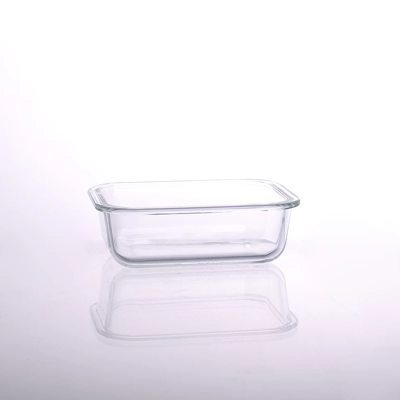 square glass container with lid