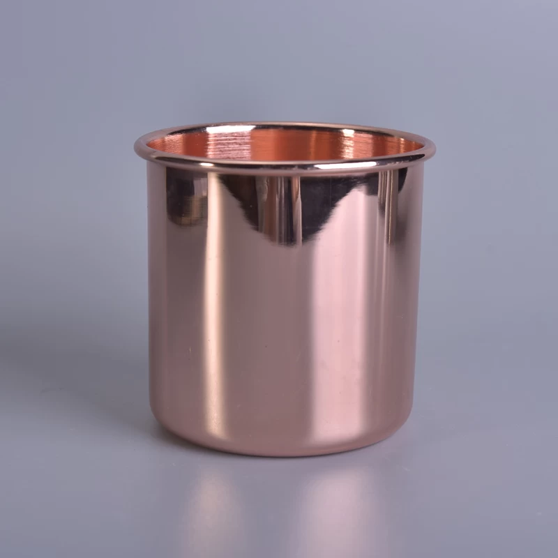 rose gold electroplated stainless steel candle holder