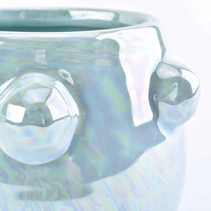 new designed pearl plating ceramic candle jars