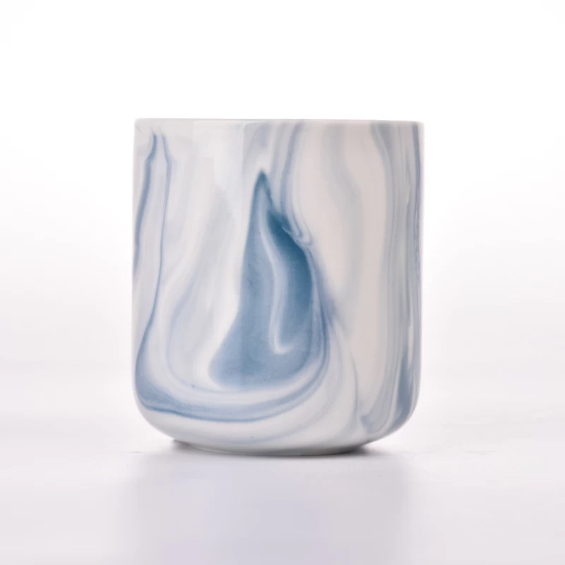 marble pattern ceramic candle jar with home decorative wholesale