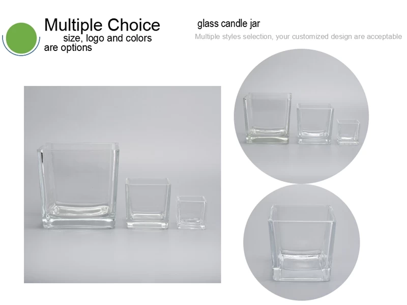 square glass candle jars