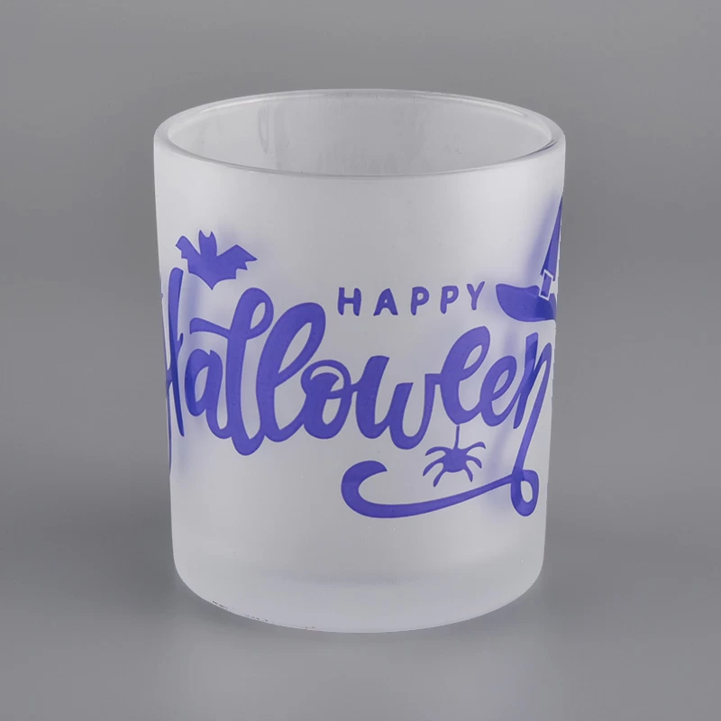 Happy Hallows' Day decorative 10oz glass candle jars