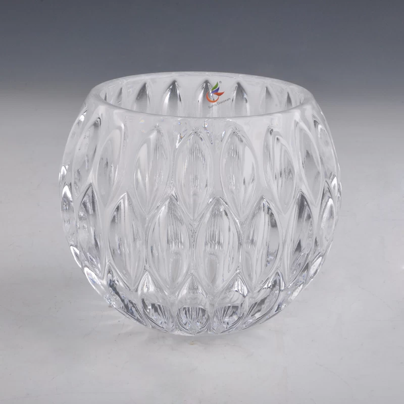 round glass candle holder
