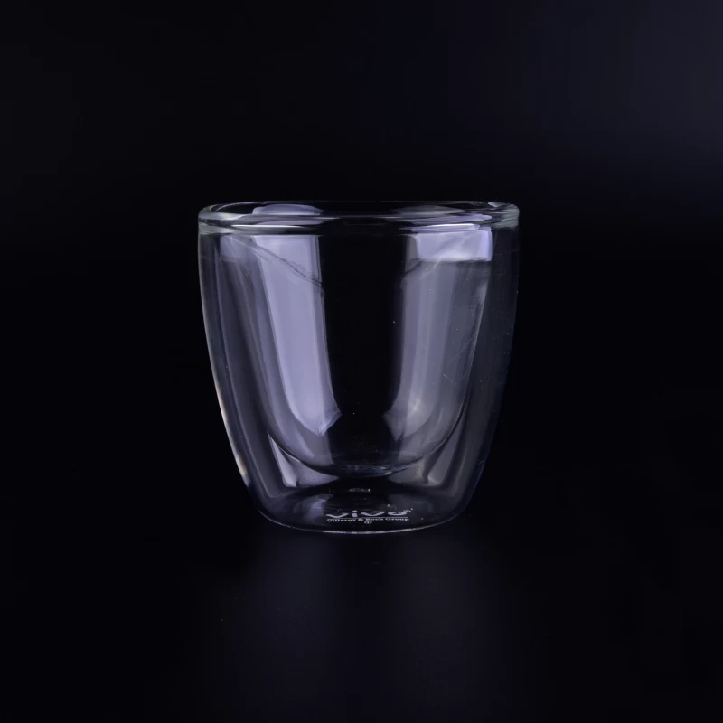 Borosilicate 95ml double walled glass tea cup