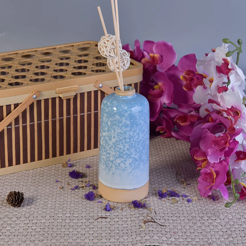 Home fragrance reactive glazed ceramic aroma diffuser bottle