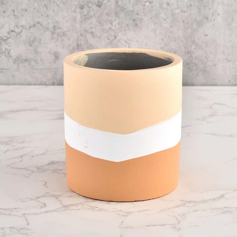 15oz round pattern design concrete candle jars