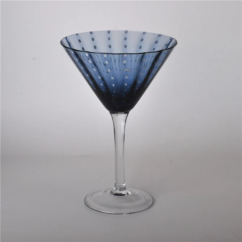 Hand made stemware colored glass candle holder