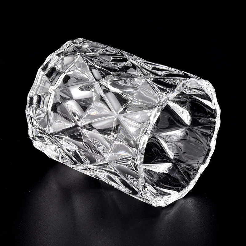Luxury Diamond Cut Crystal Glass Candle Holder