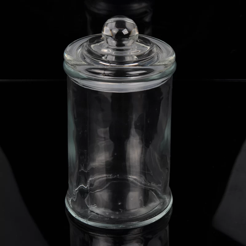 Glass storage jar with lid