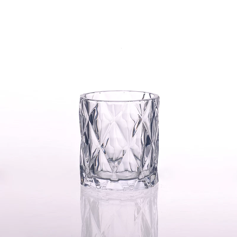 Wholesale beautiful lead free clear glass candle holder 