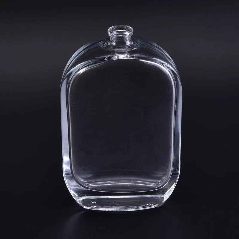 Unique shape clear round square glass perfume bottle with sprayer