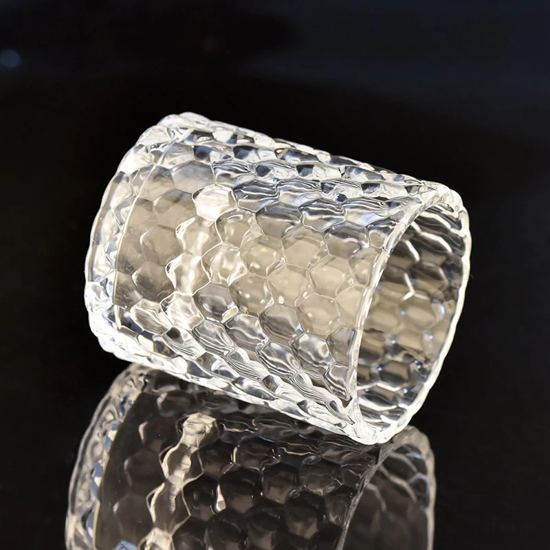 6oz cylinder candle jars with honeycomb design glass jar wholesaler