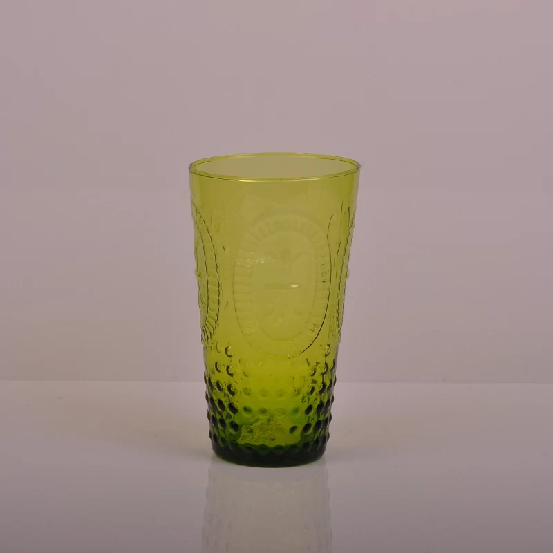 Hand made colored glass candle cup