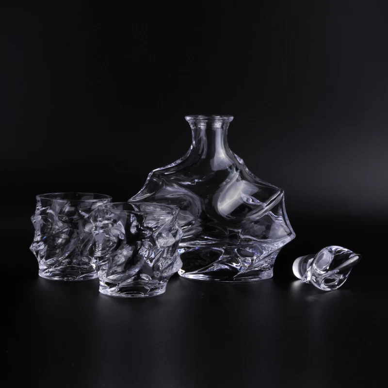 Bohemia glass whiskey decanter set