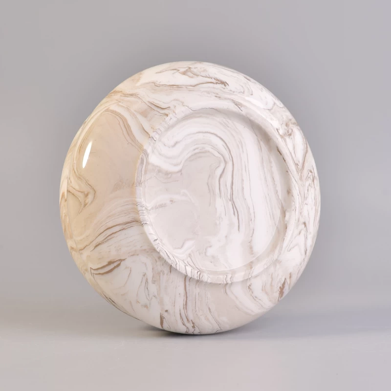 810ml Calabash Design Marble Finish Home Decoration Ceramic Candle Vessel