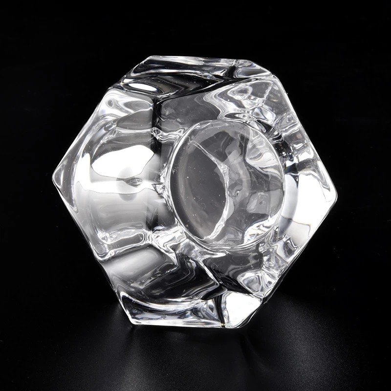 Crystal geometric tealight glass candle jars