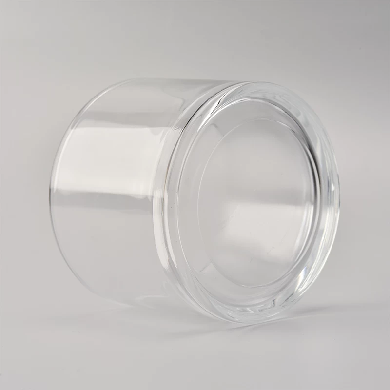 wide diameter glass candle holder 10oz wax capacity