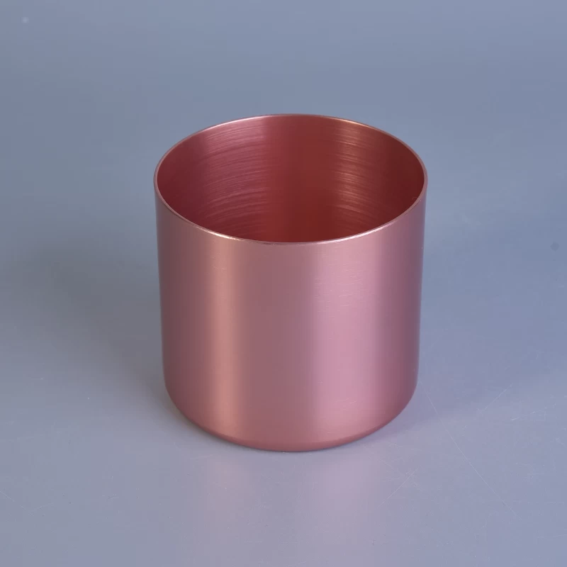 Rose Gold Aluminum Metal Candle Container In Sunny Glassware