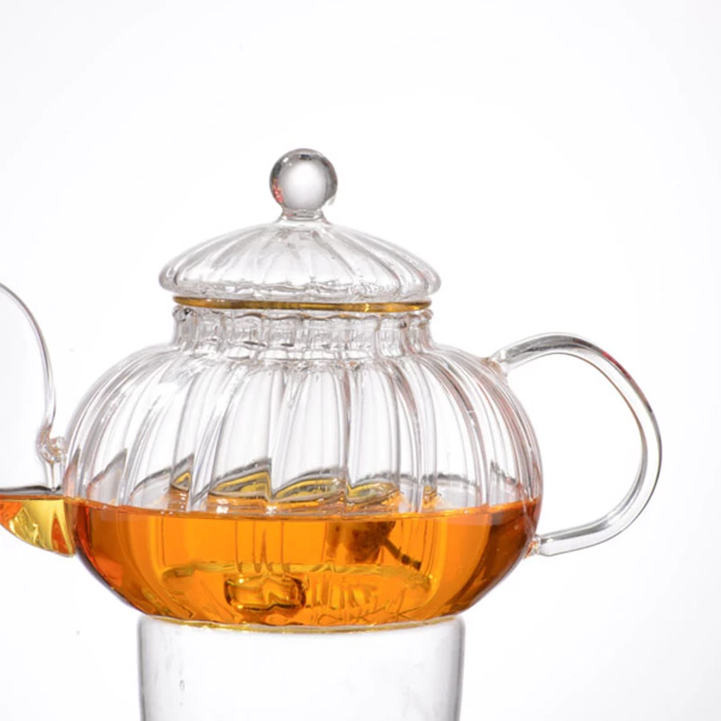 Promotional Gift Customized Heat Resistant Glass Tea Pot With Tea Filter/Infuser